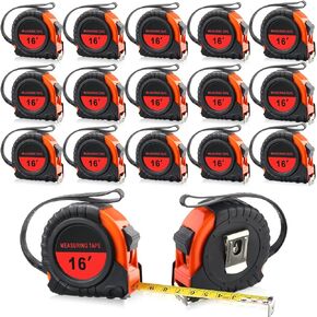 15 Pack Tape Measure Bulk 16 Feet Retractable Measuring Tape Small Tape Measure Easy Read Tape Measure with Fractions 1/8 Measurement (Green)