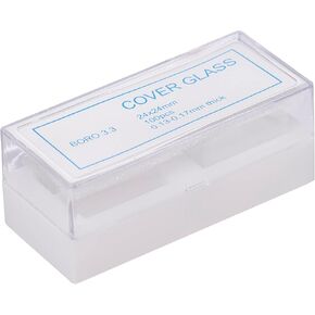 100pcs Premium Glass Coverslips, Square 24x24mm - Thickness No.1, 0.13-0.17mm - Borosilicate Cover Glasses for Microscope Slides - Eisco Labs in Saudi Arabia