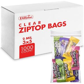 Reclosable Clear Plastic Zip Bags - By DiRose | Resealable, Strong, Thick, Sturdy | For Organizing, Travel, Shipping, Packaging, and Storage | Bulk | 2x3 | 1000 Pack in Kuwait