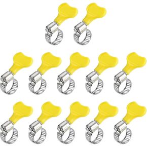 uxcell Worm Gear Hose Clamp, 12pcs 1/2" - 3/4" Key Type Adjustable Stainless Steel Hose Clamps with Plastic Handle for Securing Hose in Saudi Arabia