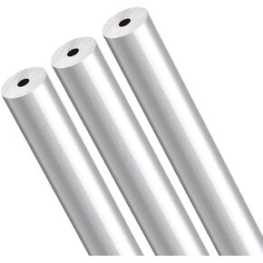 6063 Aluminum Round Tube, 300mm Length 12mm OD 10mm Inner Dia Seamless Aluminum Straight Tubing 3 Pcs, Silver, 12.0mm*1.0mm
