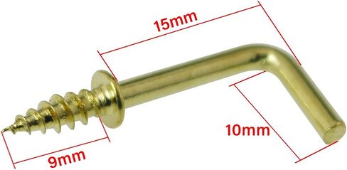 FMHXG L Shape Screw 50PCS 5/8"-25x10mm Gold Screws in Hooks, 7 Shape Cup Hanging Ceiling Hooks, Lights Hanger Hooks, Self-Tapping Screws, Frame Medal Hooks, Right Angle Screws in Saudi Arabia