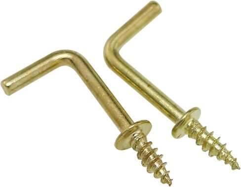 FMHXG L Shape Screw 50PCS 5/8"-25x10mm Gold Screws in Hooks, 7 Shape Cup Hanging Ceiling Hooks, Lights Hanger Hooks, Self-Tapping Screws, Frame Medal Hooks, Right Angle Screws in Saudi Arabia