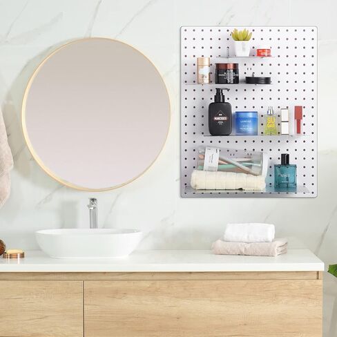 4 عبوات من أرفف بيجبورد لتنظيم الحائط ودعامات أرفف بيجبورد وصينية فولاذية وإكسسوارات بيجبورد لتنظيم أدوات غرفة الحرف اليدوية والمنزل والمرآب وطاولة العمل والمطبخ (أسود، 10 × 4 بوصة) in Kuwait