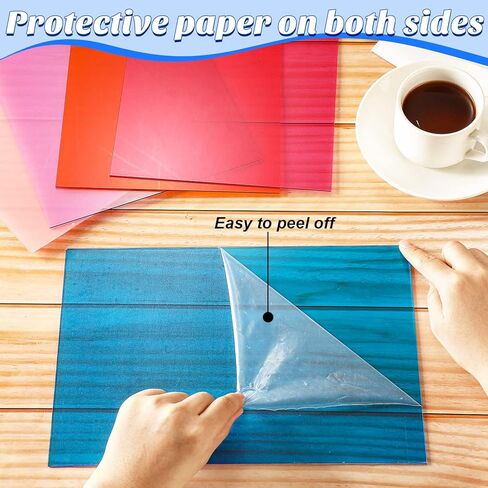 6 قطع من ألواح الأكريليك المصبوبة الملونة مقاس 8 × 12 بوصة قطع أكريليك شفاف ملون من الأكريليك بسمك 2 مم من ألواح زجاج الأكريليك السميكة مواد ذاتية الصنع لعلامات الحرف اليدوية ديكور المنزل فن التصوير الفوتوغرافي in Kuwait