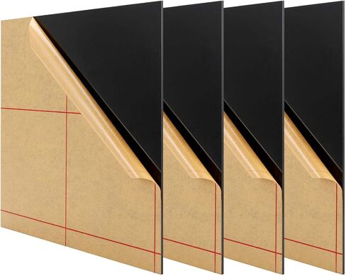 JAPCHET 4 PCS 12 x 12 Inch Black Acrylic Sheet, 1/8 Inch Thick Black Plexiglass Sheets, Black Acrylic Panel Board with Protective Paper for DIY Crafts, Picture Frames, Signs, Display Projects in Saudi Arabia