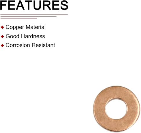 DTGN 4mmx9mmx1mm(IDxODxT) Flat Copper Sealing Washers - 20Pack - Good for Industrial Machinery M4 Screws - Copper Flat Ring Gaskets in Saudi Arabia