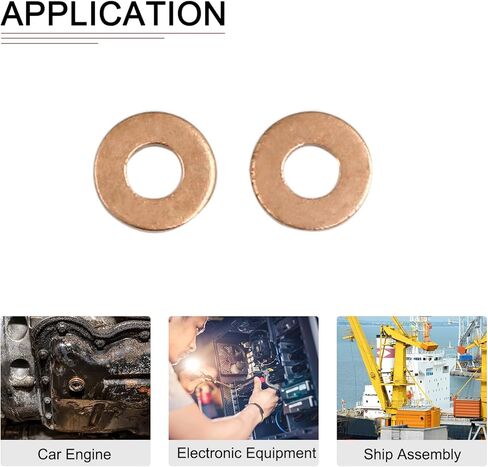 DTGN 4mmx9mmx1mm(IDxODxT) Flat Copper Sealing Washers - 20Pack - Good for Industrial Machinery M4 Screws - Copper Flat Ring Gaskets in Saudi Arabia