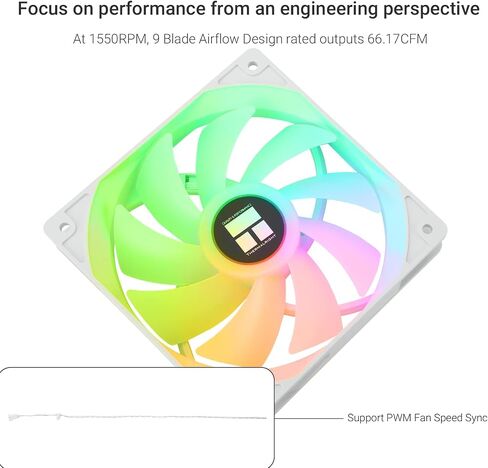 Thermalright TL-C12CW-S CPU Fan 120mm White ARGB Case Cooler Fan, 4pin PWM Silent Computer Fan with S-FDB Bearing Included, up to 1550RPM Cooling Fan in Saudi Arabia