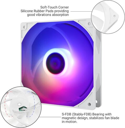 Thermalright TL-C12CW-S CPU Fan 120mm White ARGB Case Cooler Fan, 4pin PWM Silent Computer Fan with S-FDB Bearing Included, up to 1550RPM Cooling Fan in Saudi Arabia