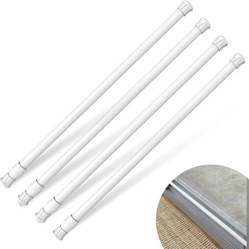 2 Pcs Window Security Bars, Adjustable Sliding Glass Door Bar Sliding Door Security Bar Window Safety Lock Bar with Rubber Tips for Children Home, Extends from 15.8-27.6 Inch, Black & White in Kuwait