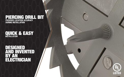 Southwire MSBST250 Smart, Shark Tooth Integrated Fixture and Ceiling Electrical Box w/Hole Saw, Supports 6 lb, Gray in Kuwait