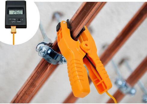 Pyle Meters Pipe Clamp Temperature ProbeTool-Type-KPipe Clamp Adapter Thermocouple Probe for External Meter or Gauge Device Like Digital Multimeters and Clamp Meter,Measures Temperature PCTL01, Orange in Saudi Arabia