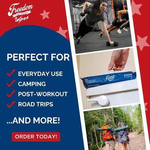 مناديل الحرية مناديل قابلة للتنظيف | صنع في الولايات المتحدة الأمريكية | ألياف قابلة للتحلل الحيوي، وخلاصة الصبار وفيتامين E | آمن للتنظيف، خالٍ من البارابين والكحول | ناعم وخالي من العطور | 50 قطعة × 4 عبوات in Kuwait