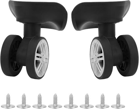 عجلة الأمتعة من HURRISE، قطعتان من العجلات الدوارة لحقيبة السفر العالمية، عجلات دوارة كتم الصوت من البولي بروبيلين، عجلات بديلة لحقيبة الأمتعة، عجلة حامل الأمتعة مع 8 قطع براغي باللون الأسود in Kuwait