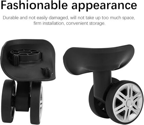 عجلة الأمتعة من HURRISE، قطعتان من العجلات الدوارة لحقيبة السفر العالمية، عجلات دوارة كتم الصوت من البولي بروبيلين، عجلات بديلة لحقيبة الأمتعة، عجلة حامل الأمتعة مع 8 قطع براغي باللون الأسود in Kuwait