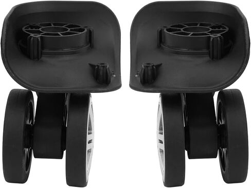 عجلة الأمتعة من HURRISE، قطعتان من العجلات الدوارة لحقيبة السفر العالمية، عجلات دوارة كتم الصوت من البولي بروبيلين، عجلات بديلة لحقيبة الأمتعة، عجلة حامل الأمتعة مع 8 قطع براغي باللون الأسود in Kuwait