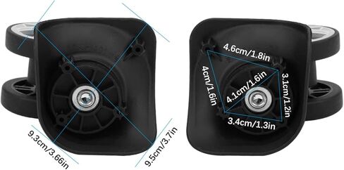 عجلة الأمتعة من HURRISE، قطعتان من العجلات الدوارة لحقيبة السفر العالمية، عجلات دوارة كتم الصوت من البولي بروبيلين، عجلات بديلة لحقيبة الأمتعة، عجلة حامل الأمتعة مع 8 قطع براغي باللون الأسود in Kuwait