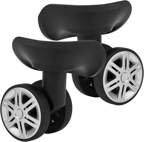 عجلة الأمتعة من HURRISE، قطعتان من العجلات الدوارة لحقيبة السفر العالمية، عجلات دوارة كتم الصوت من البولي بروبيلين، عجلات بديلة لحقيبة الأمتعة، عجلة حامل الأمتعة مع 8 قطع براغي باللون الأسود in Kuwait