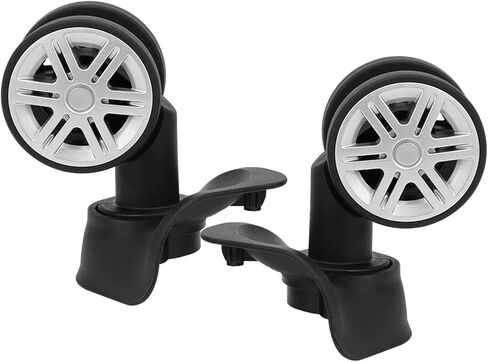 عجلة الأمتعة من HURRISE، قطعتان من العجلات الدوارة لحقيبة السفر العالمية، عجلات دوارة كتم الصوت من البولي بروبيلين، عجلات بديلة لحقيبة الأمتعة، عجلة حامل الأمتعة مع 8 قطع براغي باللون الأسود in Kuwait