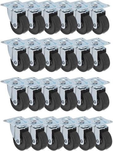 عجلة دوارة waltyotur شديدة التحمل 2 بدون فرامل مع لوحة علوية ومحمل أسود، عبوة من 24 قطعة in Kuwait