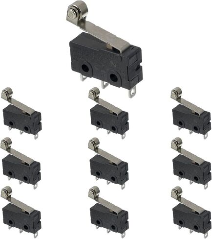 BOJACK Micro Limit Switch with Momentary Roller Lever Arm SPDT 1NO 1NC 3 Pins 5A 125 250VAC (Pack of 10 Pcs) in Saudi Arabia