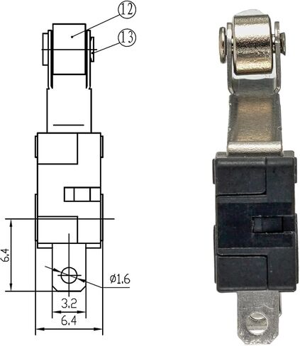 BOJACK Micro Limit Switch with Momentary Roller Lever Arm SPDT 1NO 1NC 3 Pins 5A 125 250VAC (Pack of 10 Pcs) in Saudi Arabia