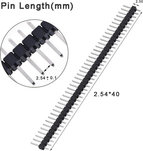 Hotop 50 Pack Single Row 40 Pin 2.54 mm Male Pin Header Connector in Saudi Arabia