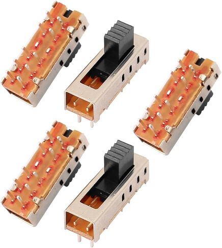 uxcell 5Pcs 4 Position 10P 2P4T Panel Mount Micro Slide Switch Latching Power Switch in Saudi Arabia