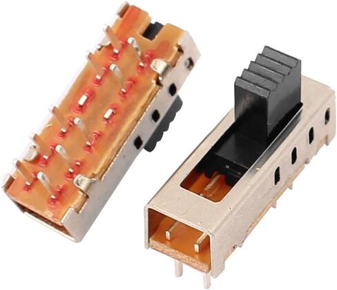 uxcell 5Pcs 4 Position 10P 2P4T Panel Mount Micro Slide Switch Latching Power Switch in Saudi Arabia