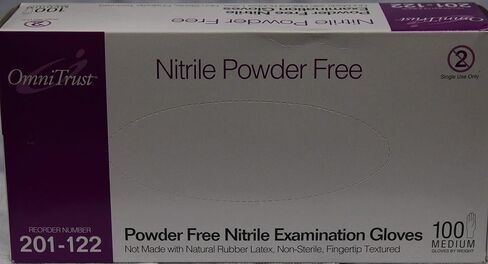 OmniTrust Nitrile Examination Gloves, Size Medium, 100 per Box, Blue (201-122) in Saudi Arabia
