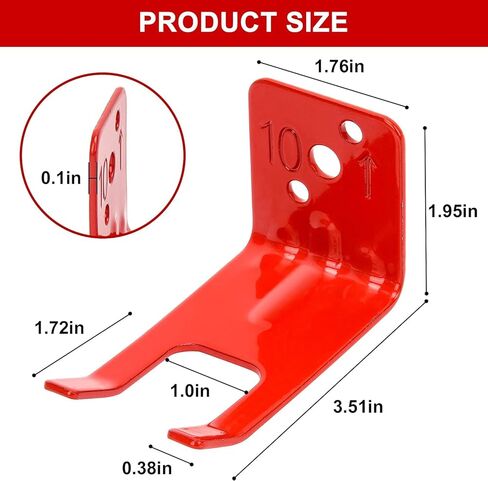 دعامة طفاية حريق، شماعة على شكل شوكة لرقبة طفايات الحريق أقل من 1.1 بوصة، دعامة خطاف حائطية مع فتحات جسم الصمام، لطفايات المياه الجافة والماء بوزن 5 رطل - 15 رطل (أحمر، 4 عبوات) in Kuwait