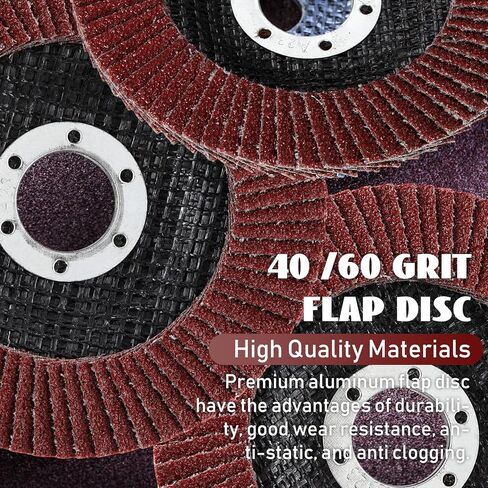 Landhoow 80 حزمة قرص رفرف 4 1/2 طحن أقراص الصنفرة عجلات الزعنفة أكسيد الألومنيوم جلخ، النوع #27 عجلات طحن المعالجة الدقيقة لطحن زاوية الخشب والمعادن الصنفرة (40/60 حصى) in Kuwait