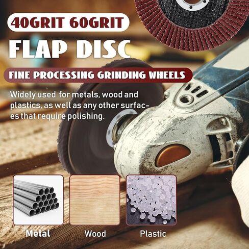 Landhoow 80 حزمة قرص رفرف 4 1/2 طحن أقراص الصنفرة عجلات الزعنفة أكسيد الألومنيوم جلخ، النوع #27 عجلات طحن المعالجة الدقيقة لطحن زاوية الخشب والمعادن الصنفرة (40/60 حصى) in Kuwait