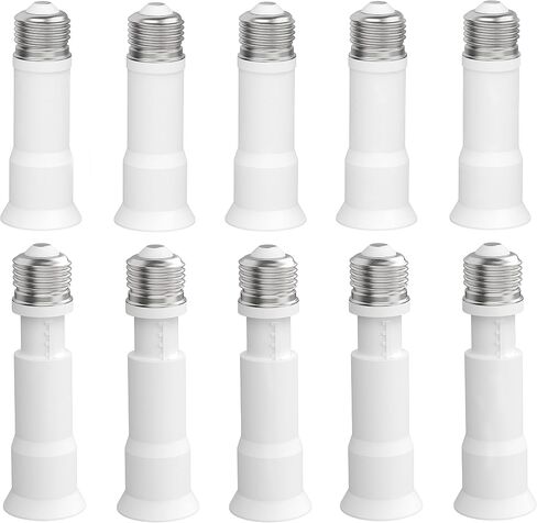JACKYLED E26 موسع مقبس الضوء 4 مستويات قابل للتمديد، 3.1-4.3 بوصة/8-11 سم تمديد E26/E27 محول مقبس محول، تمديد المصباح الكهربائي لغرفة المعيشة، غرفة النوم، المطبخ، التخزين، المرآب، 2 حزمة in Kuwait