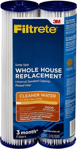 فلتر مياه بديل مطوي ذو سعة قياسية من Filtrete 3WH-STDPL-F02، عبوتان، للاستخدام مع نظام 3WH-STD-S01 in Saudi Arabia