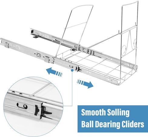 facertuey سحب سلة المهملات تحت الخزانة، سلة المهملات في الخزانة يمكن أن تتدحرج على رف منزلق، رف منزلق قابل للتعديل لعلبة النفايات تحت حوض المطبخ، لا يمكن تضمين سلة المهملات in Kuwait