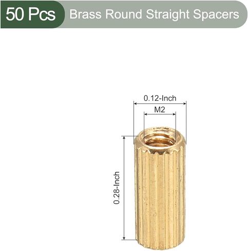 YOKIVE 50 قطعة فاصل مستقيم مستدير من النحاس، فاصل المواجهة مع خيط أنثى | إصلاح اللوحة الأم، رائع للصناعات الإلكترونية (M2 x 3 x 7mm) in Kuwait