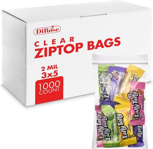 Reclosable Clear Plastic Zip Bags - By DiRose | Resealable, Strong, Thick, Sturdy | For Organizing, Travel, Shipping, Packaging, and Storage | Bulk | 2x3 | 1000 Pack in Kuwait