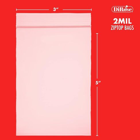 Reclosable Clear Plastic Zip Bags - By DiRose | Resealable, Strong, Thick, Sturdy | For Organizing, Travel, Shipping, Packaging, and Storage | Bulk | 2x3 | 1000 Pack in Kuwait