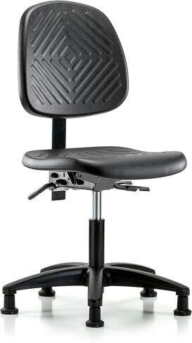 LabTech Seating LT43647 Desk Height Chair, Polyurethane, Medium Back Nylon Base - Tilt, Glides, in Saudi Arabia