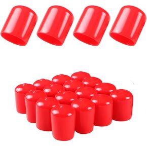 Aopin Rubber Round End Cap Cover 0.59 Inch (15mm) Screw Thread Protectors PVC Flexible Tubing Pipe Protective Bolt Screw Thread Protector Safety Cover | for Pipe Post Tubing Rod Cover 20 Pcs (Black)