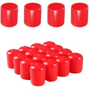 Aopin Rubber Round End Cap Cover 0.59 Inch (15mm) Screw Thread Protectors PVC Flexible Tubing Pipe Protective Bolt Screw Thread Protector Safety Cover | for Pipe Post Tubing Rod Cover 20 Pcs (Black)