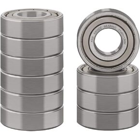 XiKe 10 Pcs 6203ZZ Double Metal Seal Bearings 17x40x12mm, Pre-Lubricated and Stable Performance and Cost Effective, Deep Groove Ball Bearings.