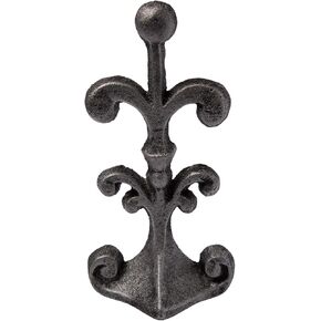Fleur De Lis Cast Iron Door Stop | Decorative Door Stopper Wedge | with Padded Anti-Scratch Felt Bottom | Antique Vintage Design | Solid and Heavy Duty| 4x3.5x7.75" | Rustic White