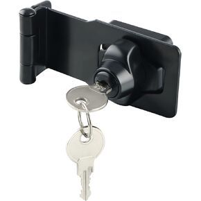 Alise Hasp Lock الزاوية اليمنى 90 درجة، قفل مفصل الباب مع مفاتيح ومفصلات مزلاج أقفال للأبواب، مزالج صدر سوداء 2.5 بوصة، بدون قفل in Kuwait