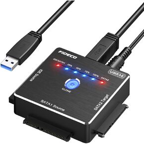 FIDECO SATA/IDE to USB 3.0 Adapter, Hard Drive Adapter Cable Converter for Universal 2.5/3.5 Inch IDE HDD, 2.5 Inch SSD, 5.25-Inch DVD-ROM/CD-ROM/CD-RW/DVD-RW/DVD+R