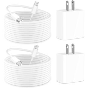 【MFi Certified】iPhone 15 Fast Charger, Rombica 2Pack 20W PD USB-C Power Adapter USB-C Charger Fast Charging with 10FT Type-C Cable for iPhone 15/15 Plus/15 Pro/15 Pro Max, iPad Pro/Air/Mini, iPad 10th
