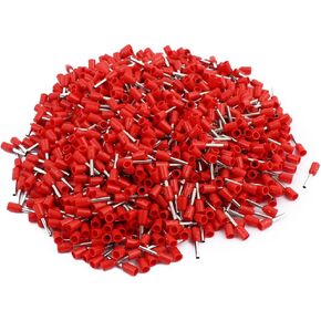 uxcell 1000 Pcs 18 AWG 1.0mm2 Insulated Pin Cord End Wire Ferrules Terminal Red in Saudi Arabia