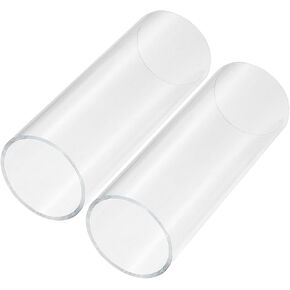MECCANIXITY Acrylic Pipe Clear Rigid Round Tube 2pcs 54mm(2 1/8") ID 60mm(2 3/8") OD 6" for Lamps and Lanterns, Water Cooling System